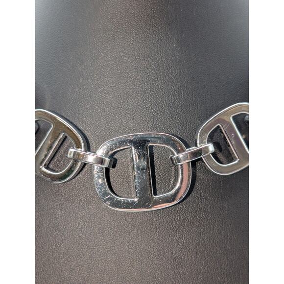 Cult Gaia Reyes Silver Tone Heavy Chain Toggle Clasp 17.5" Necklace - Picture 3 of 5